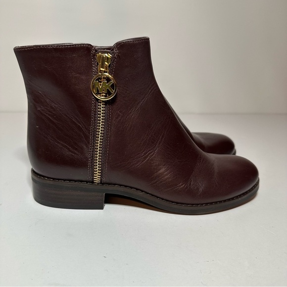 Michael Kors Lainey Flat Bootie Barolo Size 4M Dark Brown Gold (275 Box 31) - Picture 1 of 9